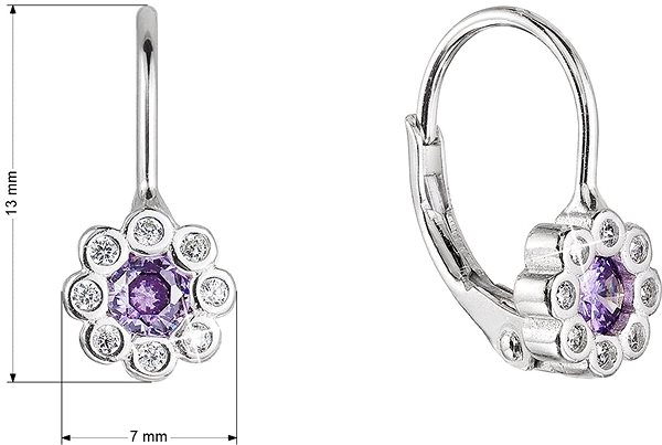 EVOLUTION GROUP 11476.3 violet zircon ag earrings (AG 925/1000; 1g).