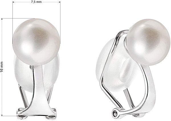 EVOLUTION GROUP 21081.1 white pearl earrings AA 7.5-8mm ag (AG 925/1000; 1.5g).