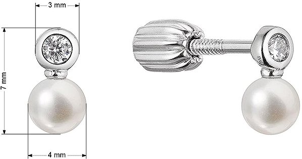 EVOLUTION GROUP 21088.1B white pearl earring AA 4-4.5mm ag (AG 925/1000; 0.5g) earrings.