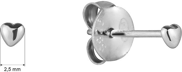 EVOLUTION GROUP 61052 ag mini heart earrings (AG 925/1000; 0.5g).