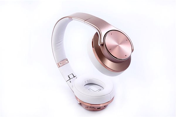 Wireless Headphones EVOLVEO SupremeSound E9 pink/white Lateral view