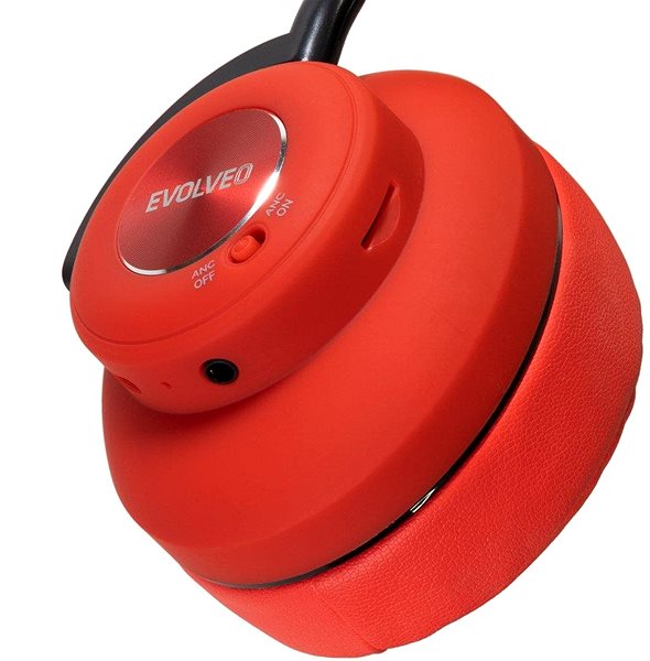Wireless Headphones EVOLVEO SupremeSound 4ANC, Red Connectivity (ports)