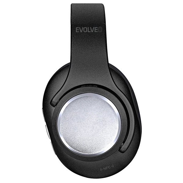 Wireless Headphones EVOLVEO SupremeSound 8EQ with 2-in-1 Speaker, Black Lateral view