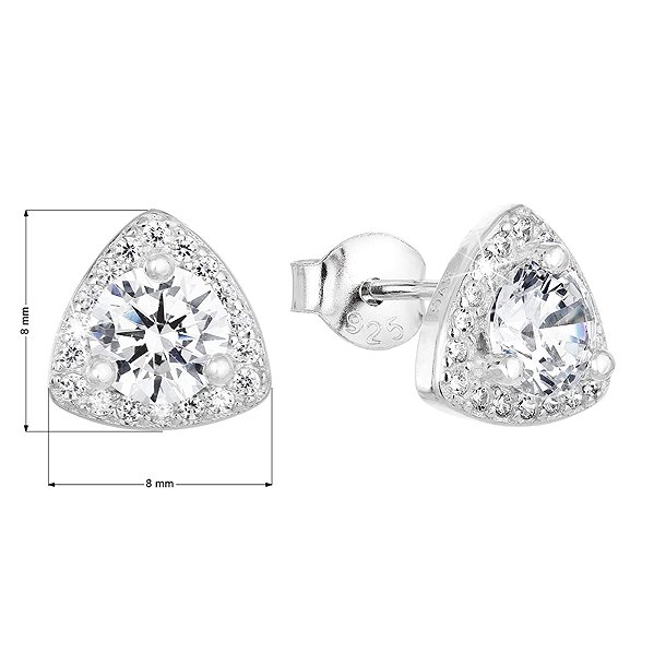 EVOLUTION GROUP 11062.1 crystal zircon silver earrings (AG 925/1000; 1g).