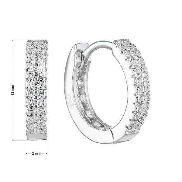 EVOLUTION GROUP 11238.1 crystal zircon hoop earrings ag (AG 925/1000; 2.5 g).