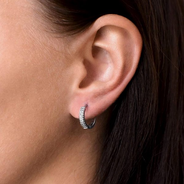EVOLUTION GROUP 11238.1 crystal zircon hoop earrings ag (AG 925/1000; 2.5 g).