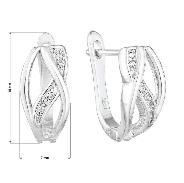EVOLUTION GROUP 11243.1 crystal zircon ring earrings ag (AG 925/1000; 2.5 g) .