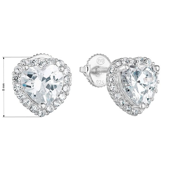 EVOLUTION GROUP 11276.1 crystal zircon screw-back silver earrings (AG 925/1000; 1.5g).
