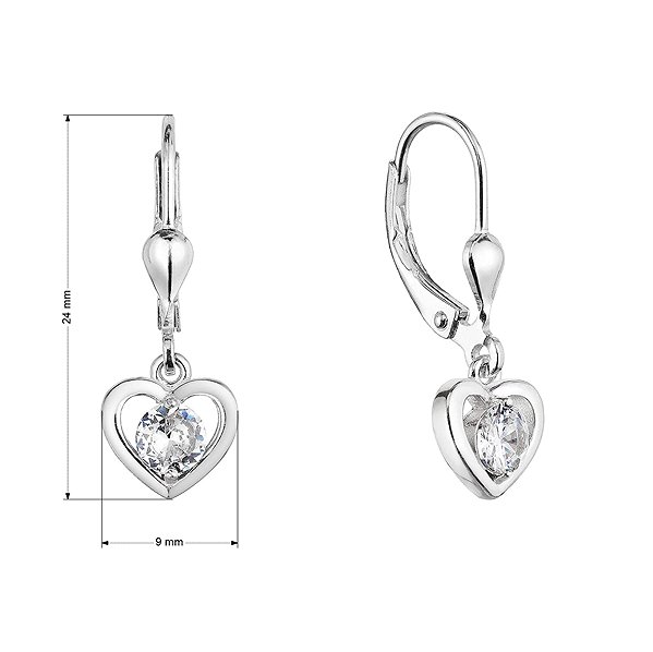 EVOLUTION GROUP 11459.1 zircon ag earrings (AG 925/1000; 1.5g).