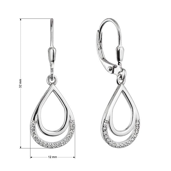 EVOLUTION GROUP 11538.1 crystal zircon ag earrings (AG 925/1000; 2 g).