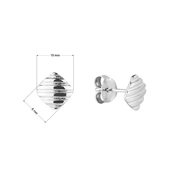 EVOLUTION GROUP 61053 ag square engraved earrings (AG 925/1000; 1.5g).