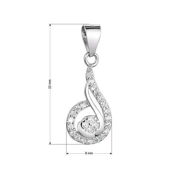 EVOLUTION GROUP 14007.1 crystal zircon AG pendant (AG 925/1000; 0.5g).