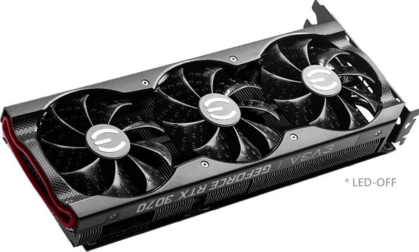 Graphics Card EVGA GeForce RTX 3070 XC3 BLACK LHR Lateral view