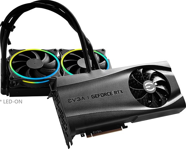 Graphics Card EVGA GeForce RTX 3080 Ti FTW3 ULTRA HYBRID Lateral view