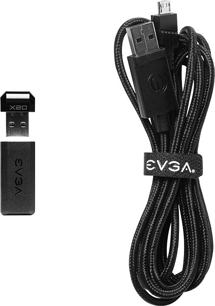 Gaming-Maus EVGA X20 Wireless Grey - US Anschlussmöglichkeiten (Ports)