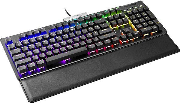 Gaming-Tastatur EVGA Z15 RGB Kailh Speed Silber Seitlicher Anblick
