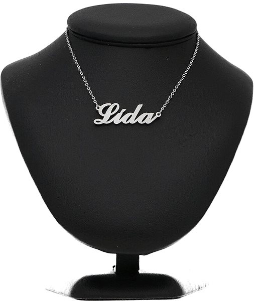 Ewena steel necklace with the name Lida, silver.