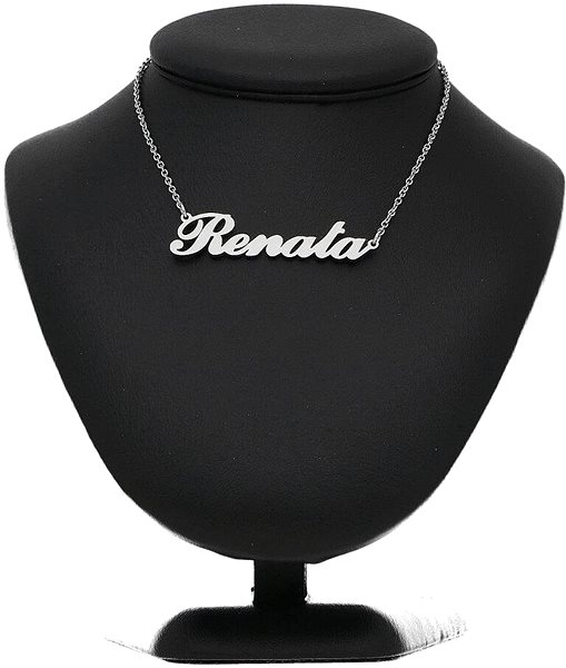 Ewena steel necklace with the name Renata, silver.