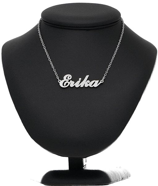 Ewena Steel necklace with the name Erika, silver .