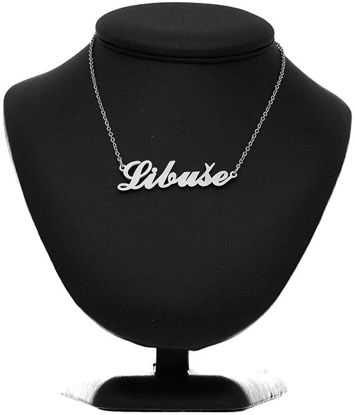 Ewena steel necklace with the name Libuše, silver.