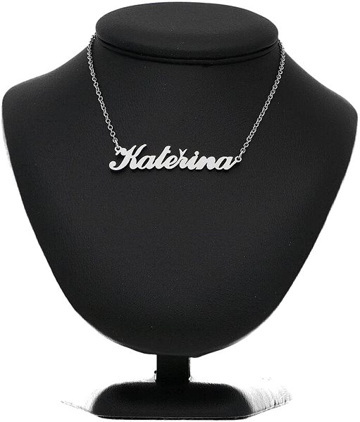 Ewena Steel Necklace with the name Kateřina, silver.