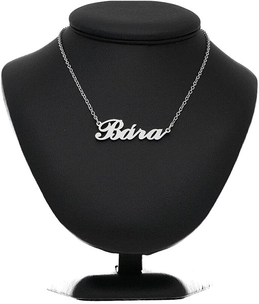 Ewena steel necklace with the name Bára, silver.