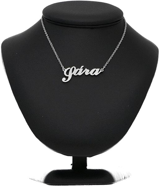 Ewena steel necklace with the name Sara, silver.