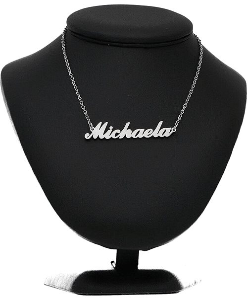 Ewena Steel Necklace with the name Michaela, silver.