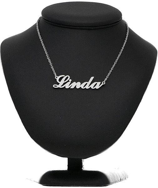 Ewena steel necklace with the name Linda, silver.