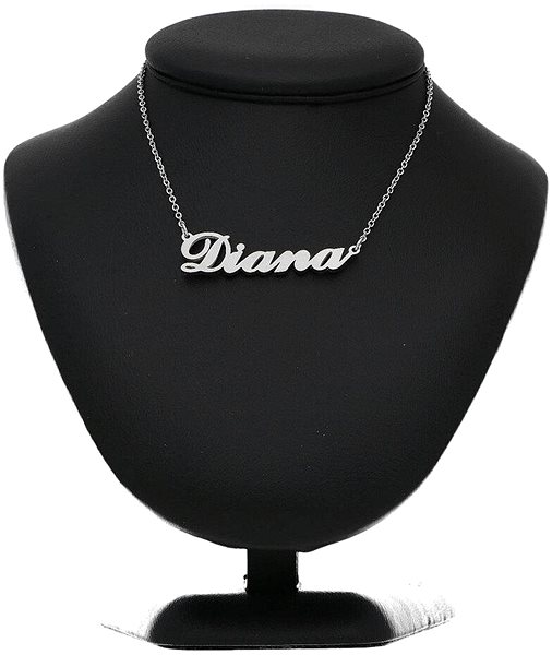 Ewena steel necklace with the name Diana, silver.