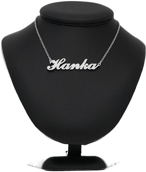 Ewena steel necklace with the name Hanka, silver.