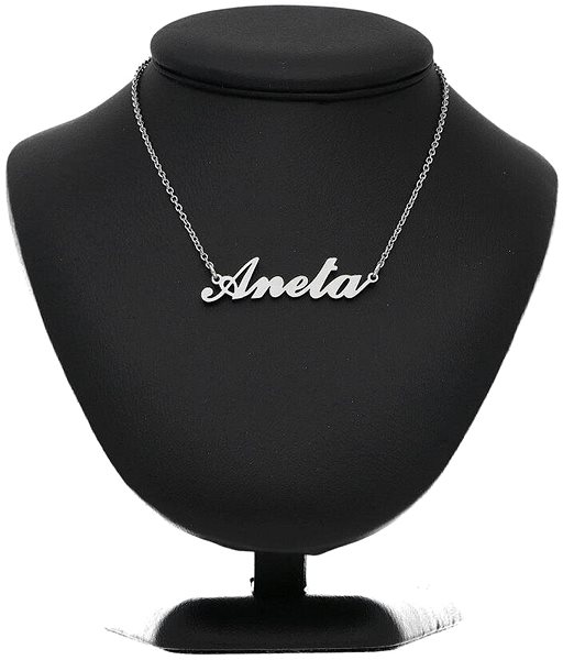 Ewena steel necklace with the name Aneta, silver.