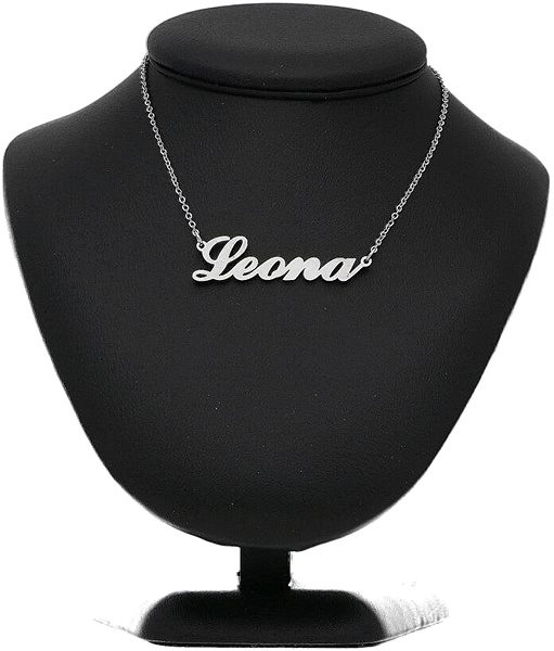 Ewena steel necklace with the name Leona, silver.