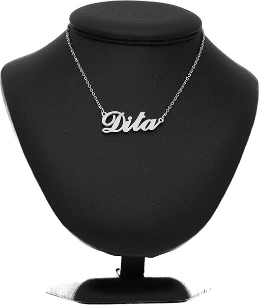 Ewena Steel Necklace with the name Dita, silver.