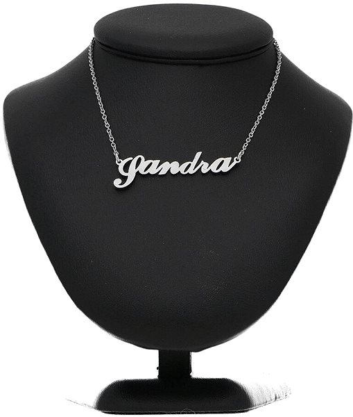 Ewena steel chain with the name Sandra, silver.