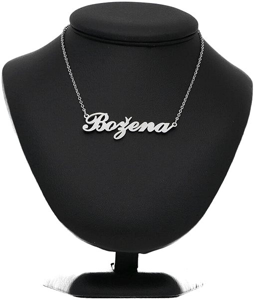 Ewena steel necklace with the name Božena, silver.