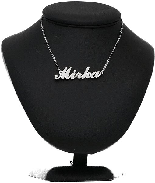 Ewena steel necklace with the name Mirka, silver.