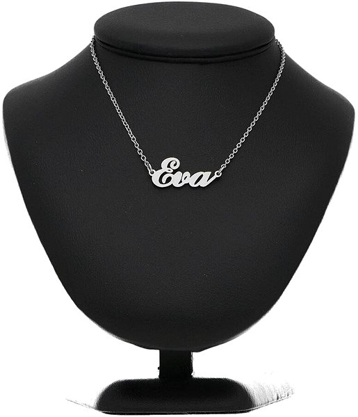 Ewena steel necklace with the name Eva, silver.