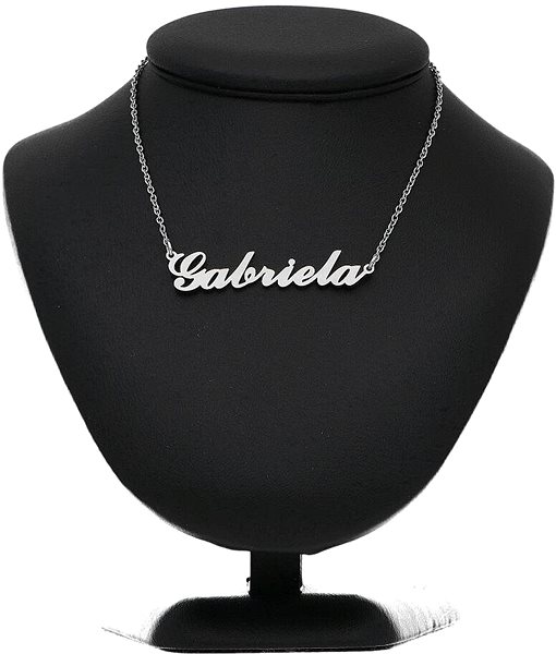 Ewena steel necklace with the name Gabriela silver.