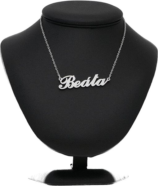 Ewena Steel Necklace with the name Beáta, silver.