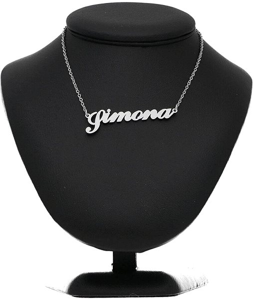Ewena steel necklace with the name Simona, silver.