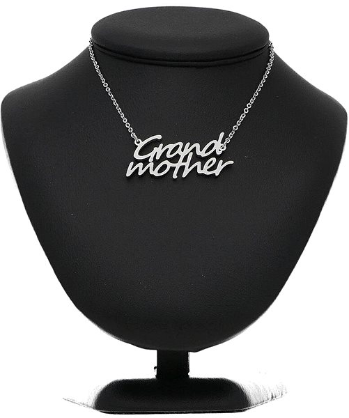 Ewena Steel Necklace with the name Grand Mother, silver.