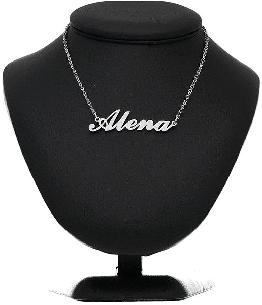 Ewena steel necklace with the name Alena, silver.