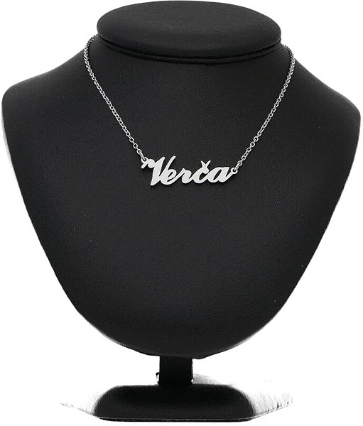 Ewena steel chain with the name Verča, silver.