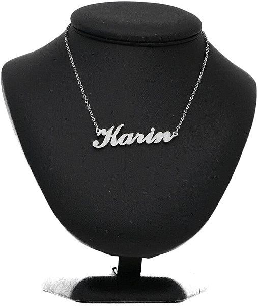 Ewena Steel necklace with the name Karin silver.