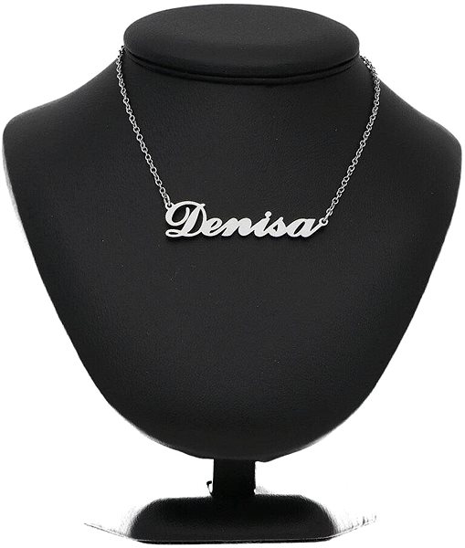 Ewena Steel Necklace with the name Denisa, silver.