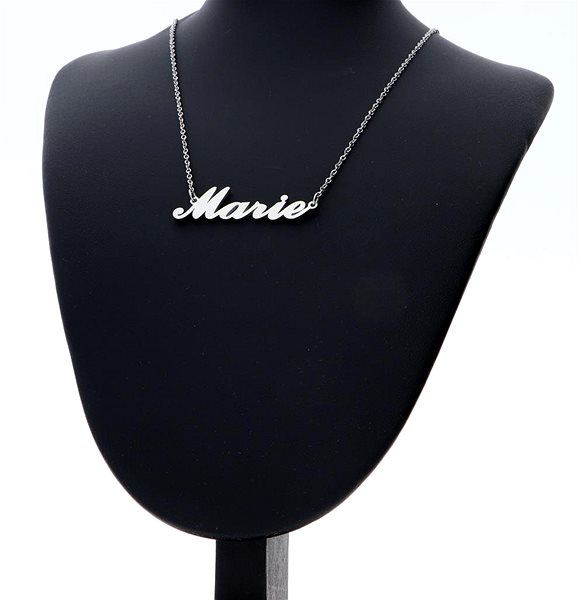 Ewena steel necklace with the name Marie, silver.