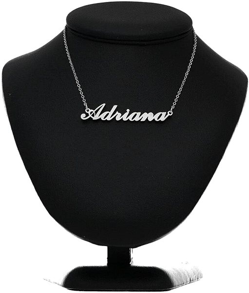 Ewena steel necklace with the name Adriana, silver.