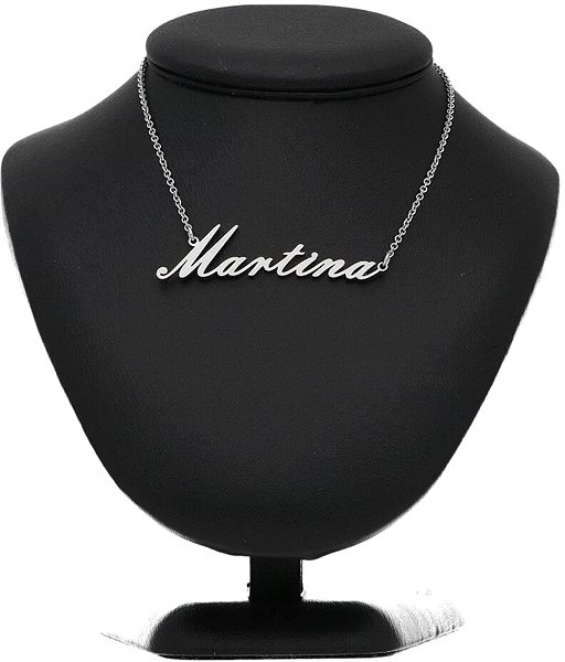 Ewena steel necklace with the name Martina, silver MT54.