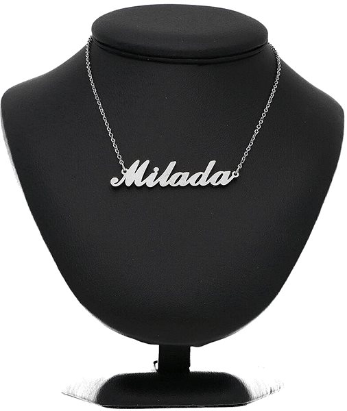 Ewena steel necklace with the name Milada, silver.